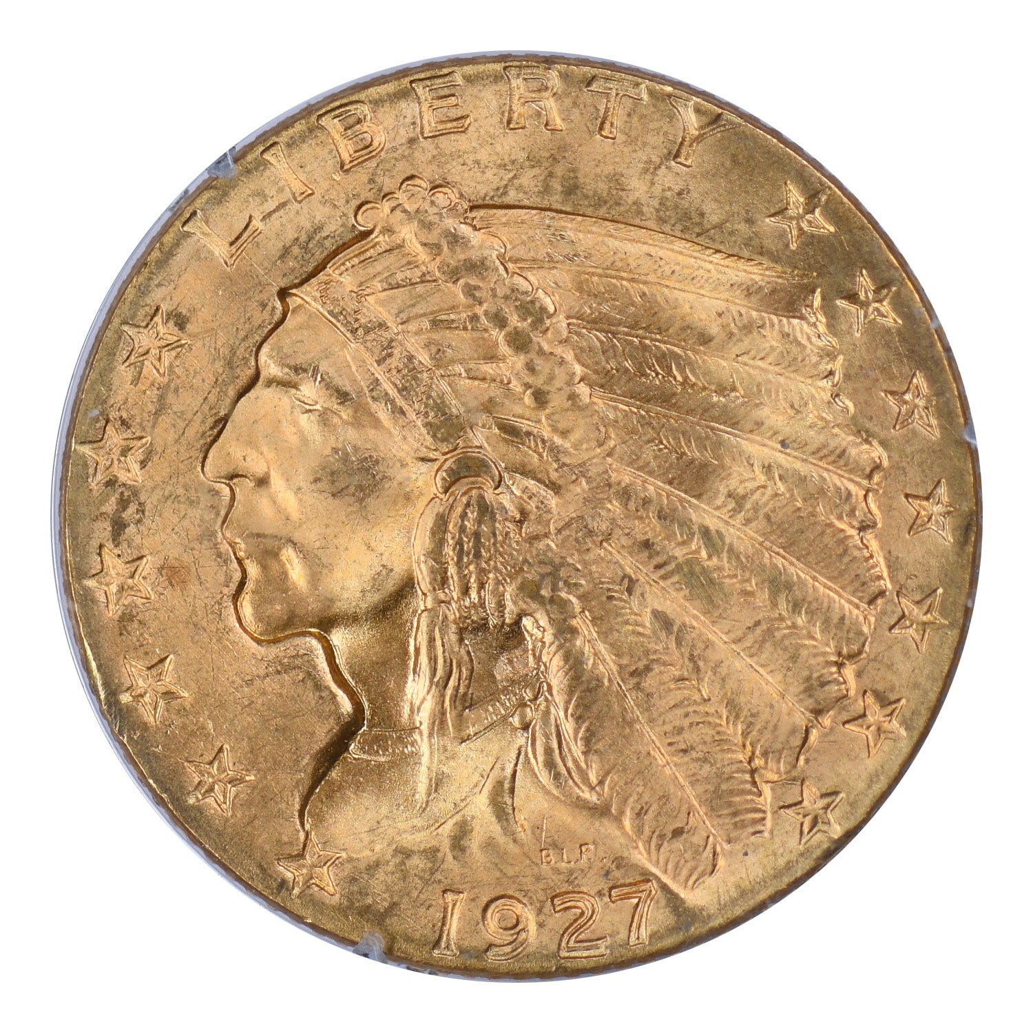 1927 $2.50 Indian PCGS MS61 Gold CAC