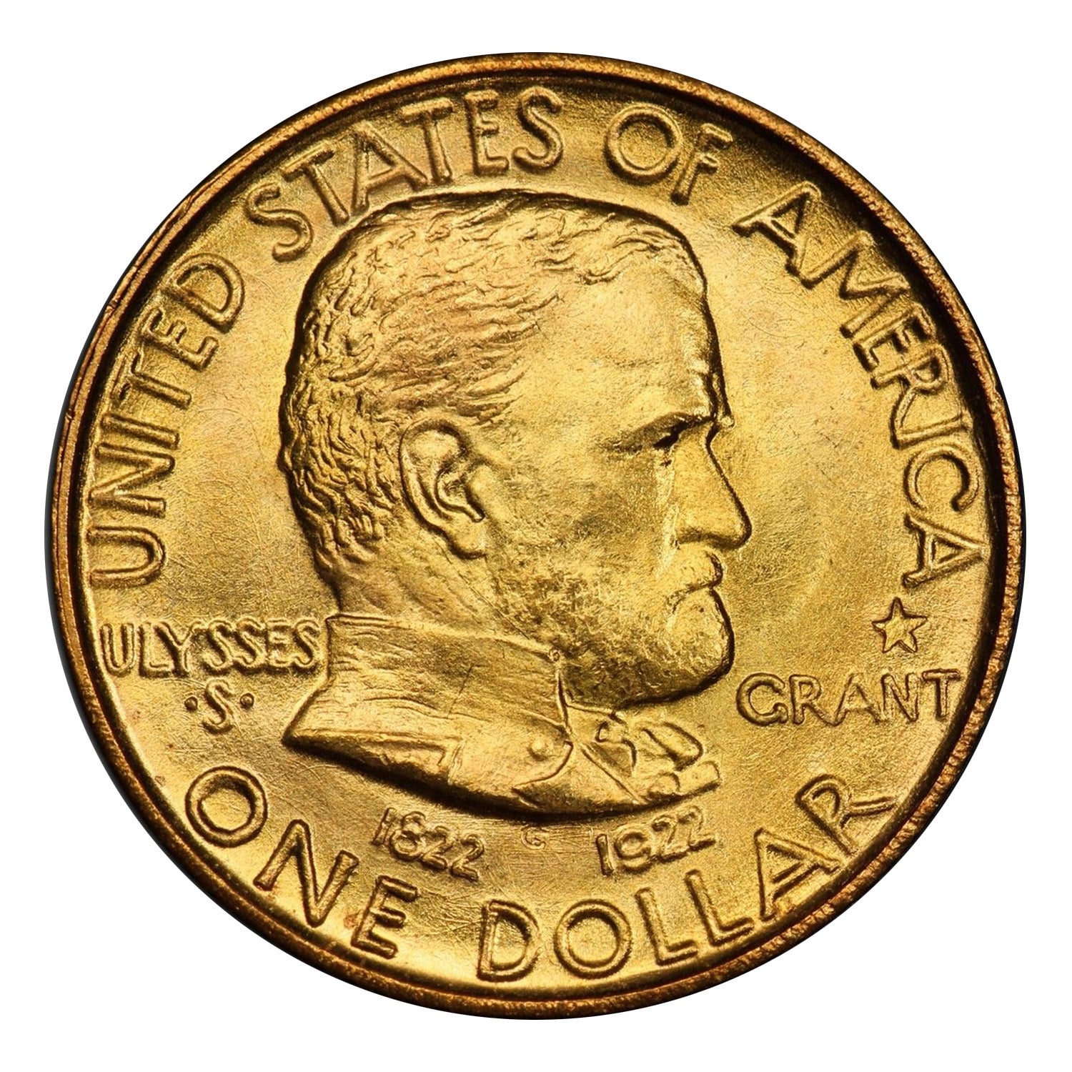 1922 $1 Gold Commemorative Grant, Star PCGS MS67 CAC