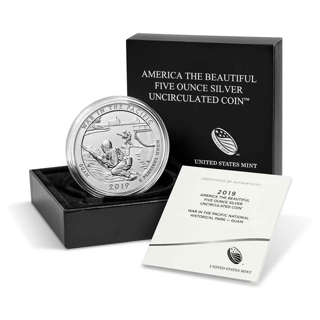 America The Beautiful 5 oz Coins (Burnished)