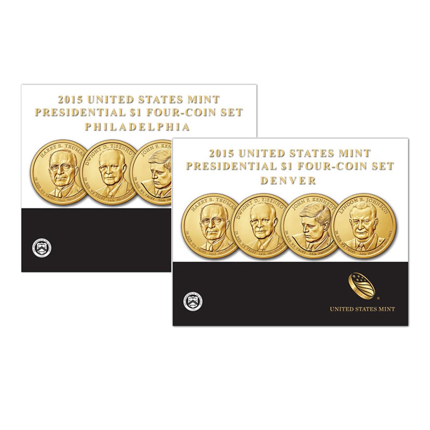 2015 United States Mint Presidential $1 Four-Coin Set Philadelphia & Denver