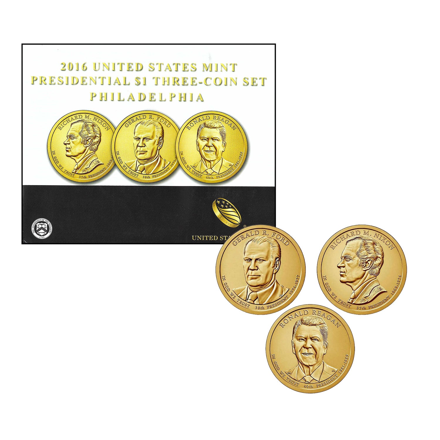 2016 United States Mint Presidential $1 Three-Coin Set Philadelphia