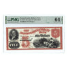 1850s $5 Obsolete Bank Note, Monongahela Valley Bank, McKeesport, PA PMG 64 Choice Unc EPQ