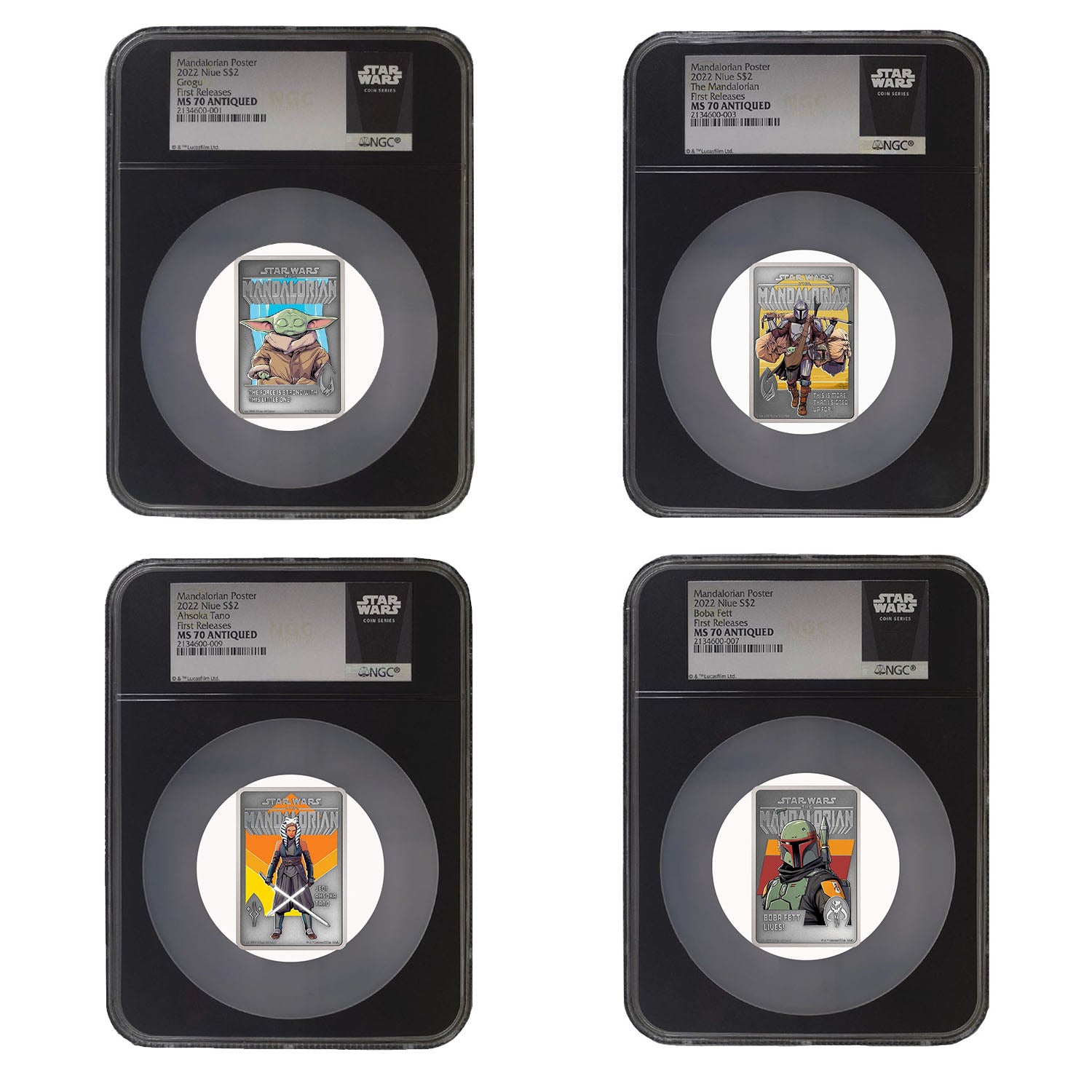 2022 Niue Star Wars Mandalorian Poster Series 4-Coin Set NGC MS70 First Releases