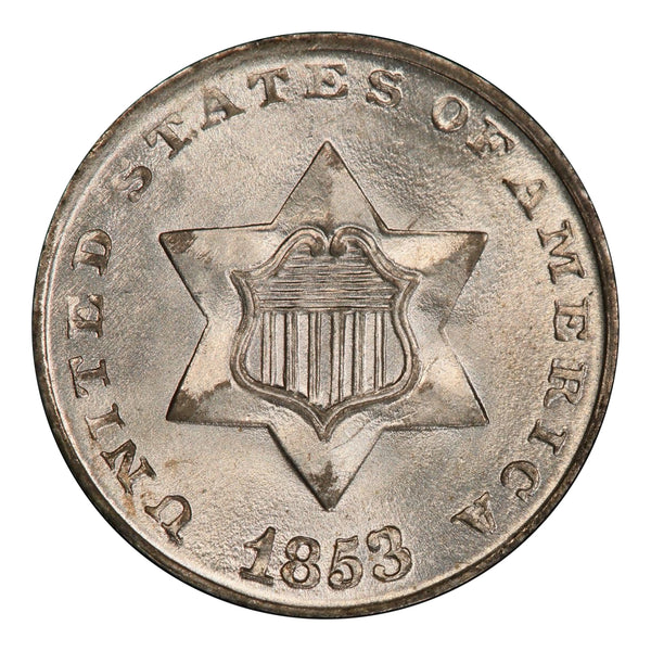 1853 Three Cent Silver PCGS MS66