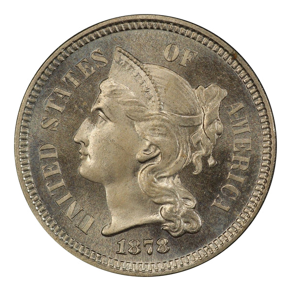1878 Three Cent Nickel PCGS PR64 CAC