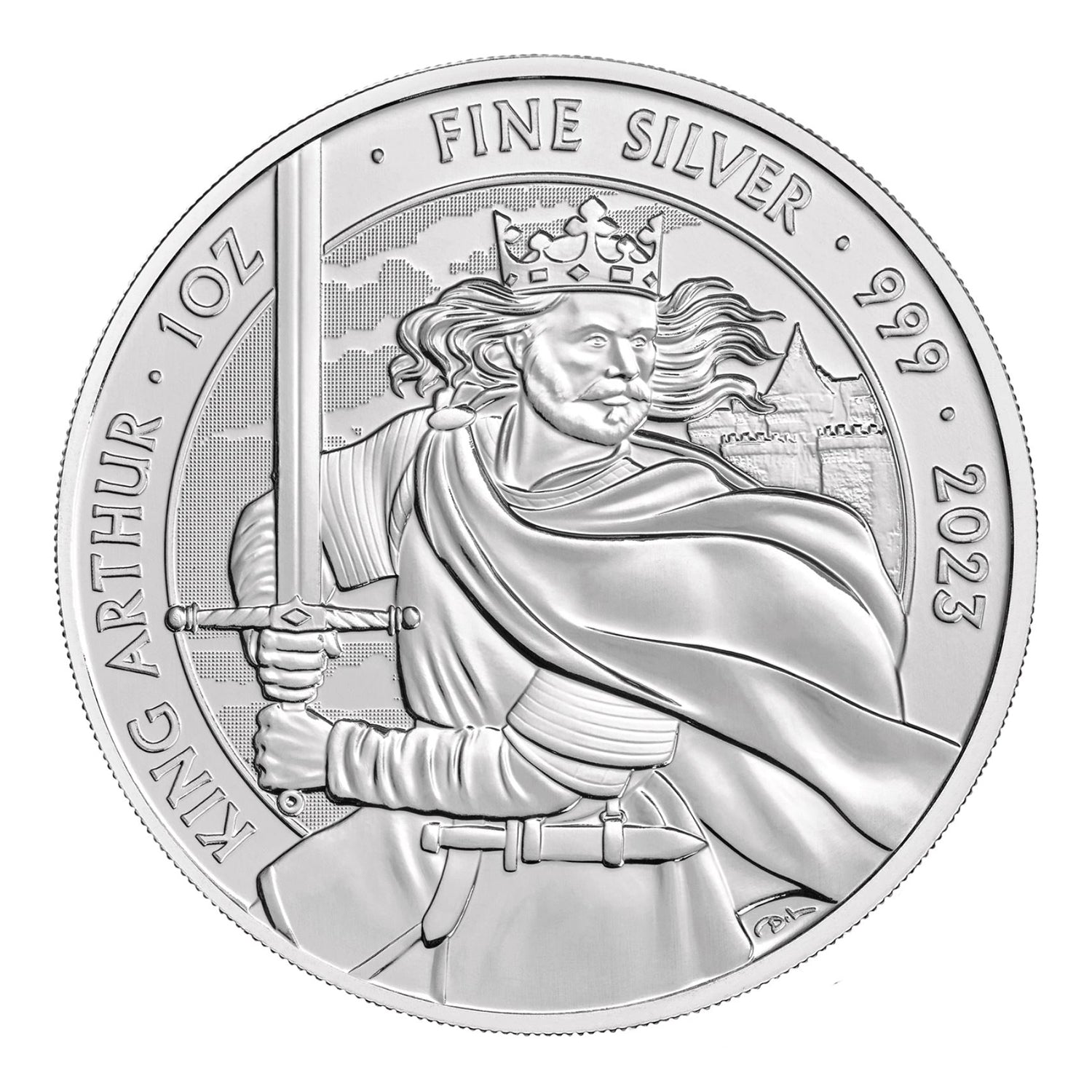 2023 1oz Silver King Arthur Coin Mint State Condition