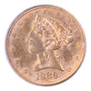1886 $5 Gold Liberty Head Half Eagle PCGS MS62