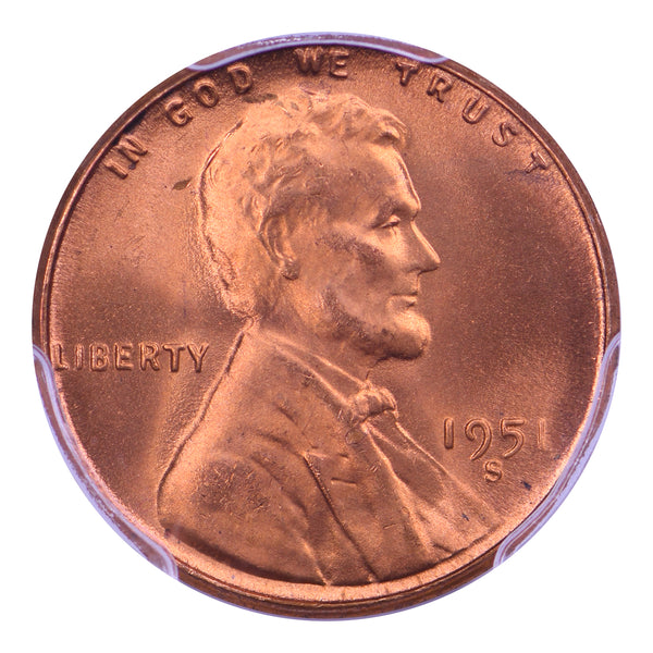 1951-S Lincoln Wheat Cent PCGS MS67RD