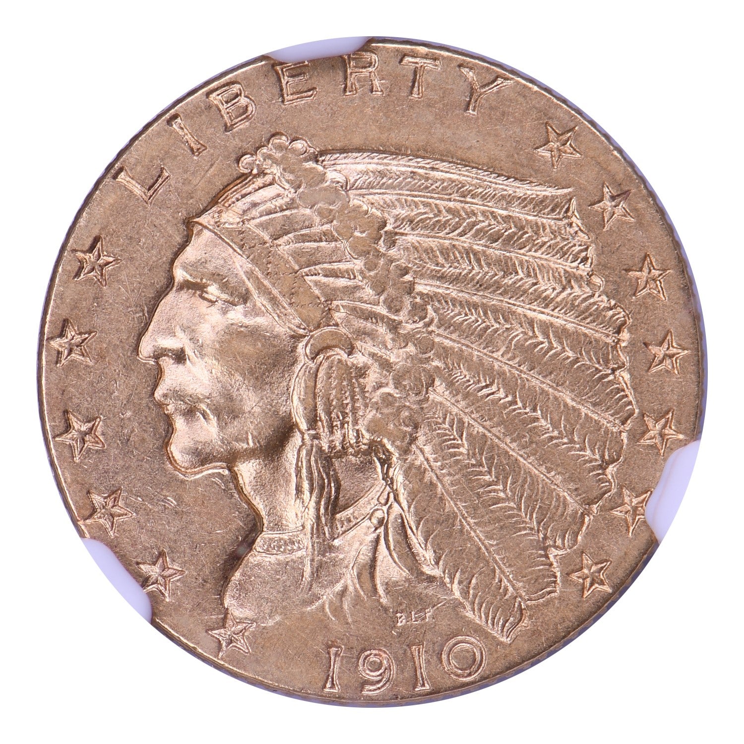 1910 $2.50 Gold Indian NGC AU55 CAC