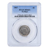 1867 Shield Nickel No Rays PCGS MS65+