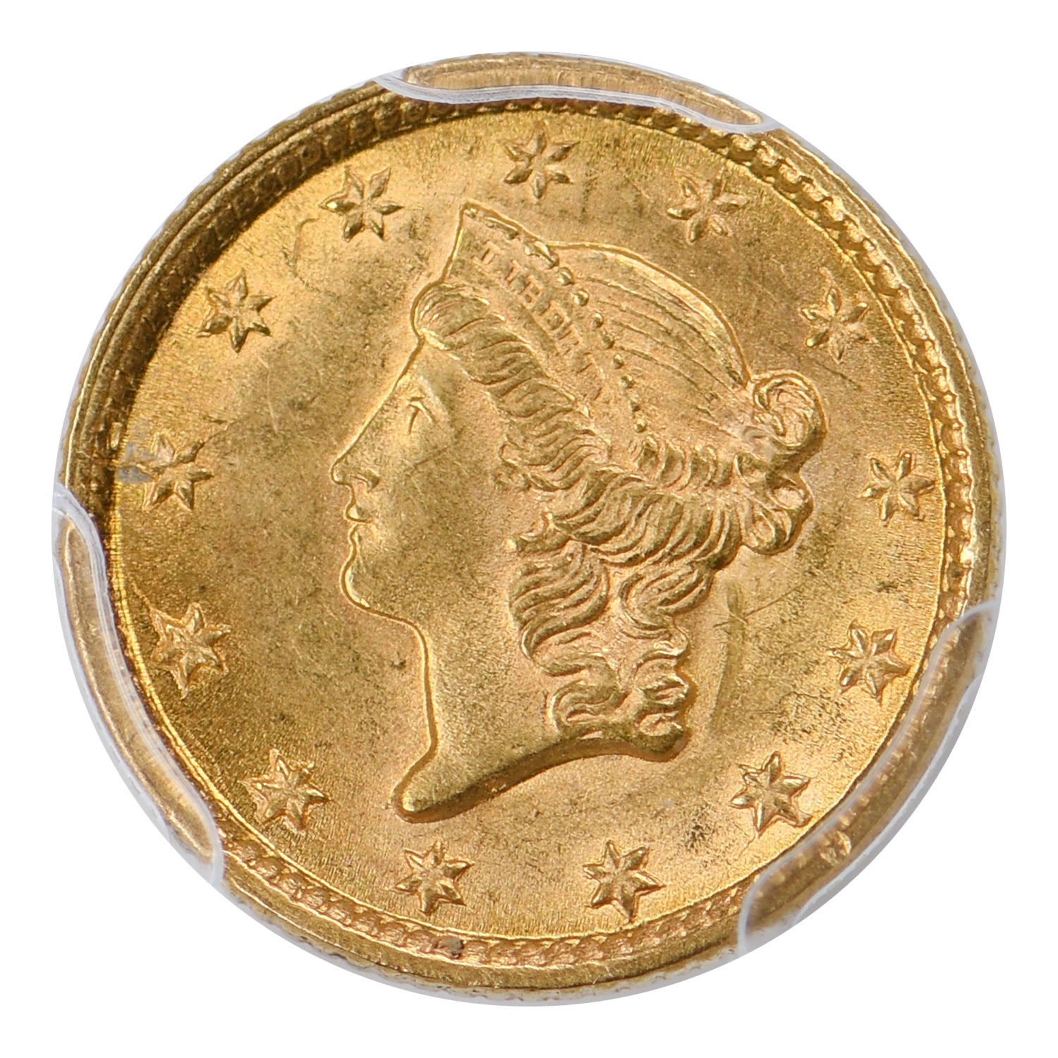1854 $1 Gold Liberty Head, Type 1 PCGS MS63