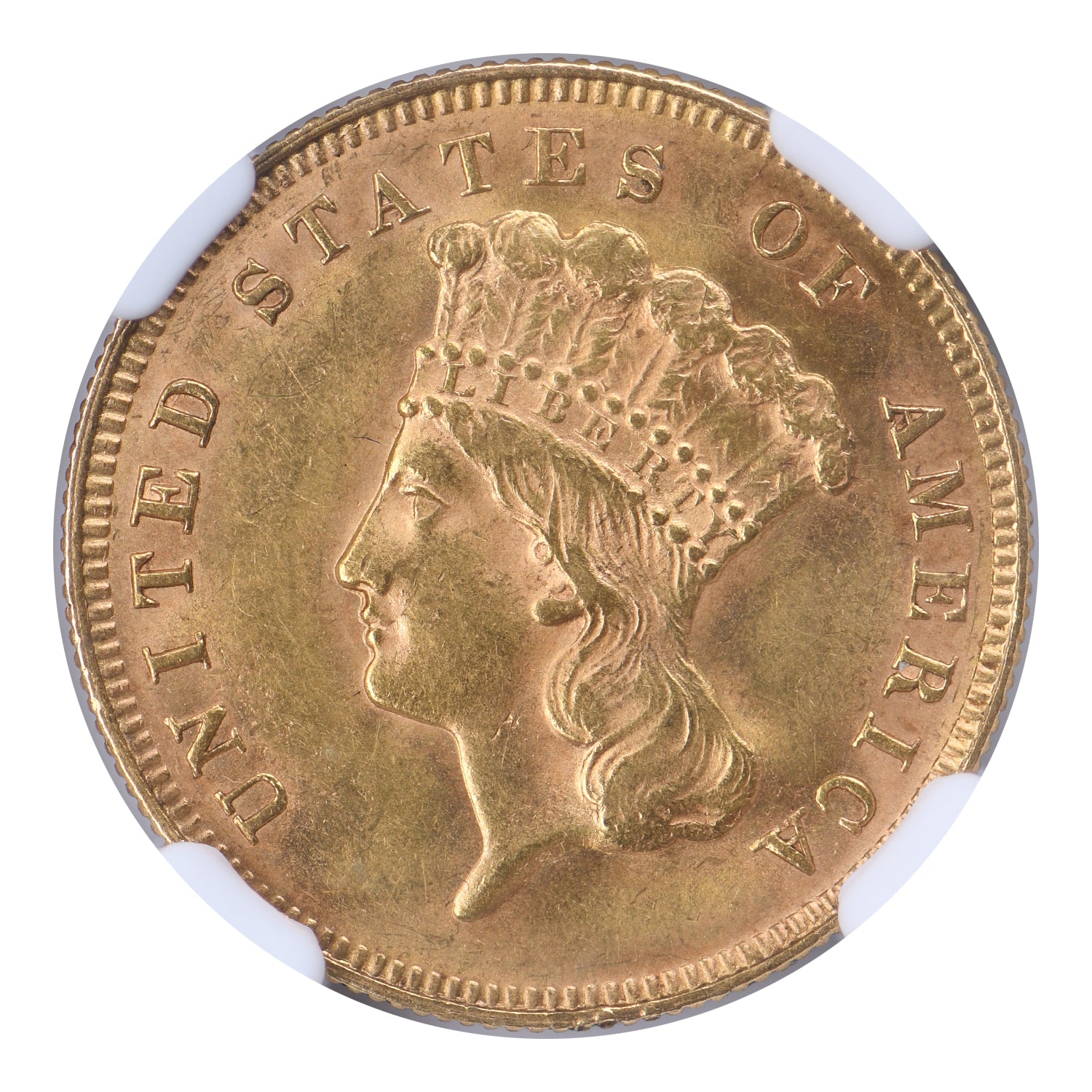 1878 $3 Gold Piece NGC MS63