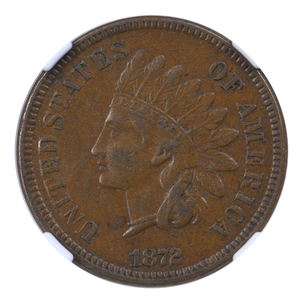 1872 Indian Head Cent NGC AU53BN