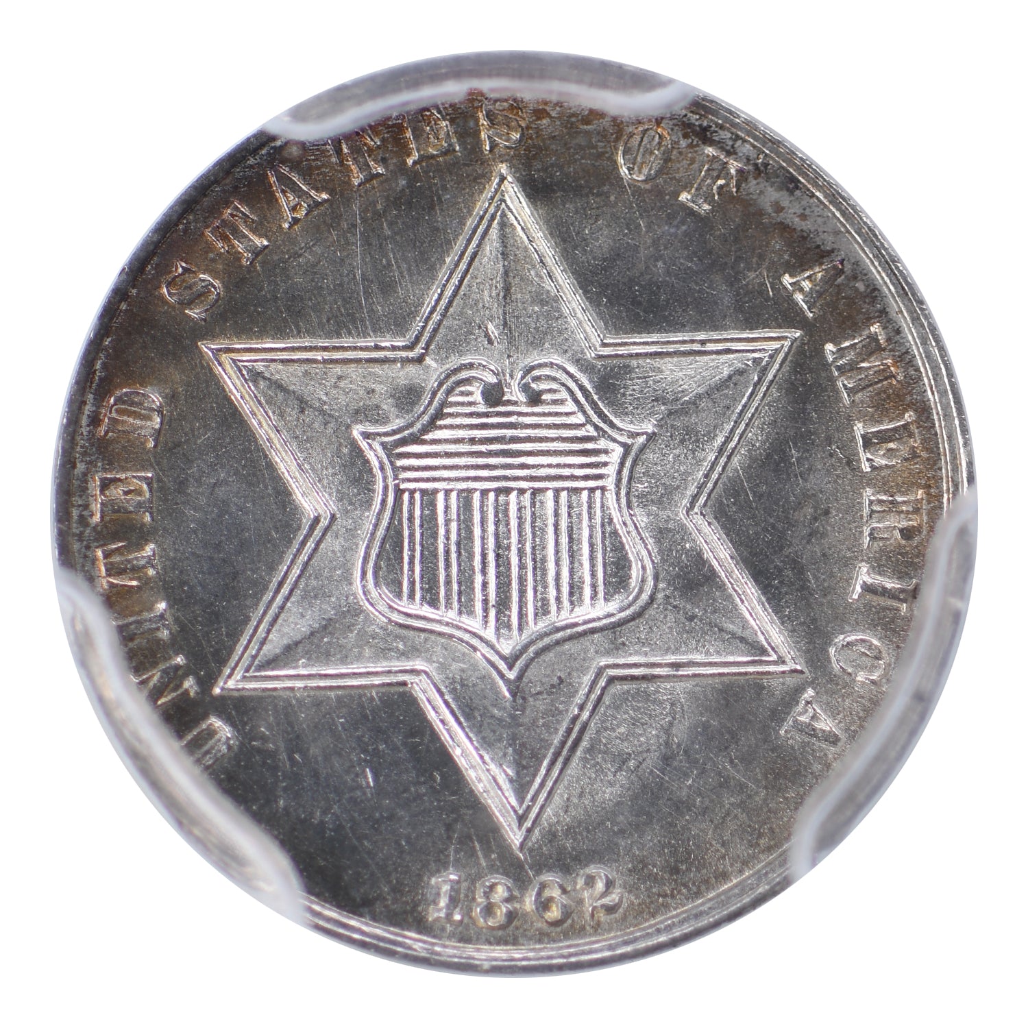 1862/1 Three Cent Silver PCGS MS66