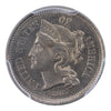 1867 Three Cent Nickel PCGS MS64 CAC