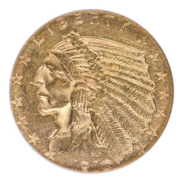 1910 $2.50 Gold Indian NGC MS61