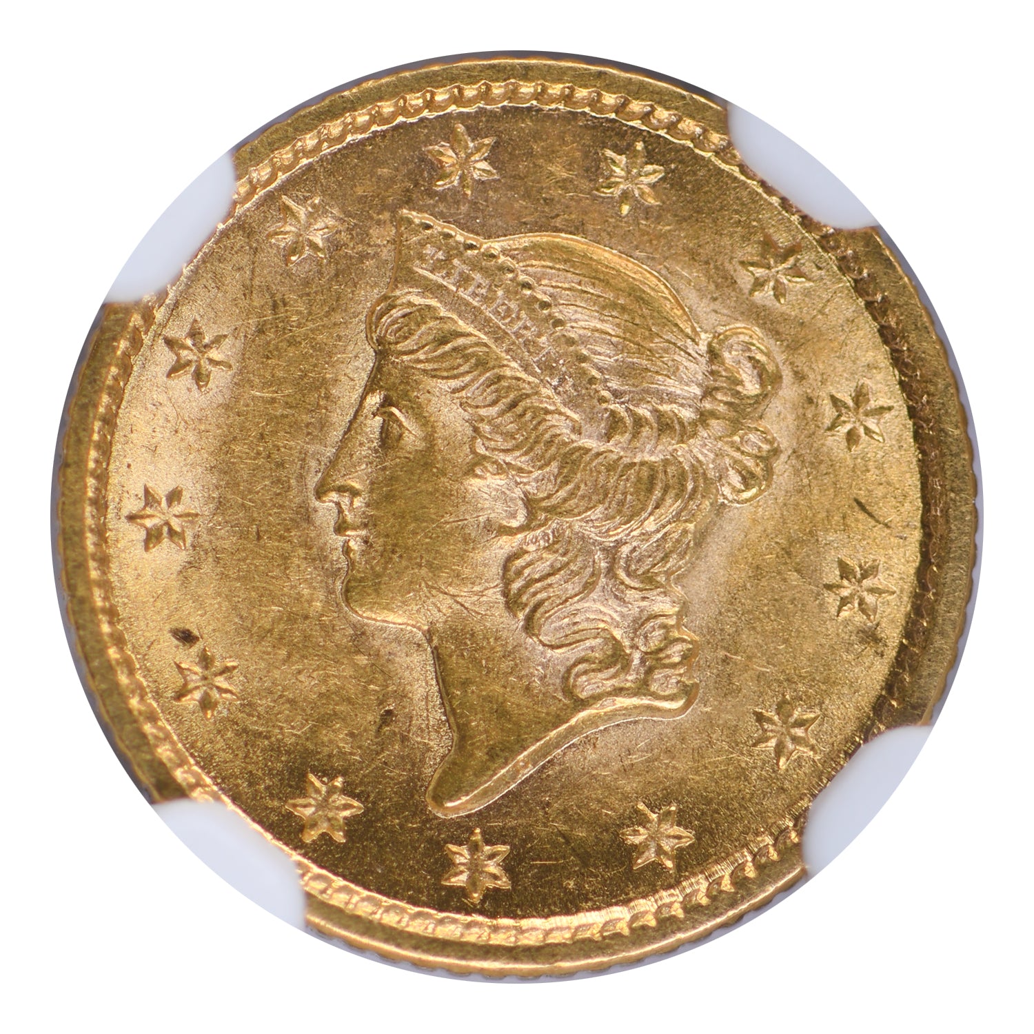 1853 $1 Gold Liberty Head NGC MS61