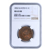 1856 Braided Hair Large Cent Slanted 5 NGC MS65RB