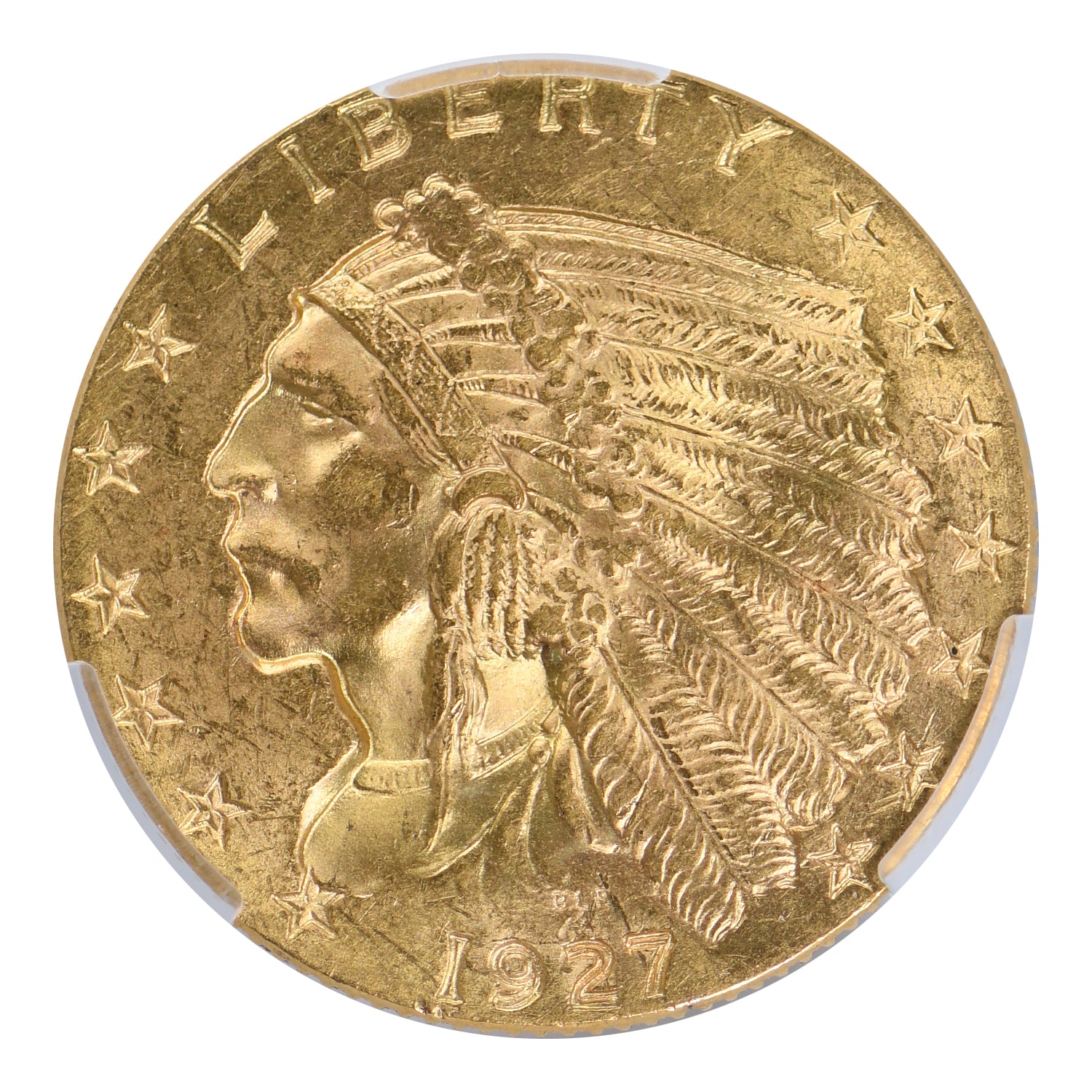 1927 $2.50 Gold Indian Quarter Eagle CAC MS64