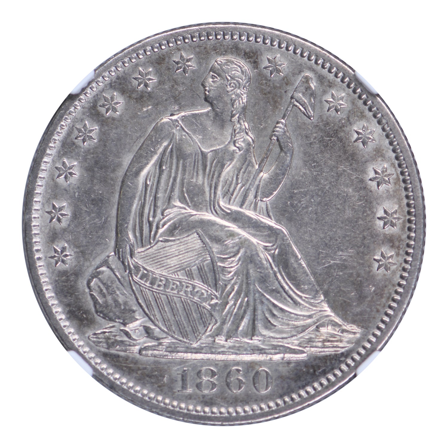 1860-O Seated Liberty Half Dollar NGC AU53