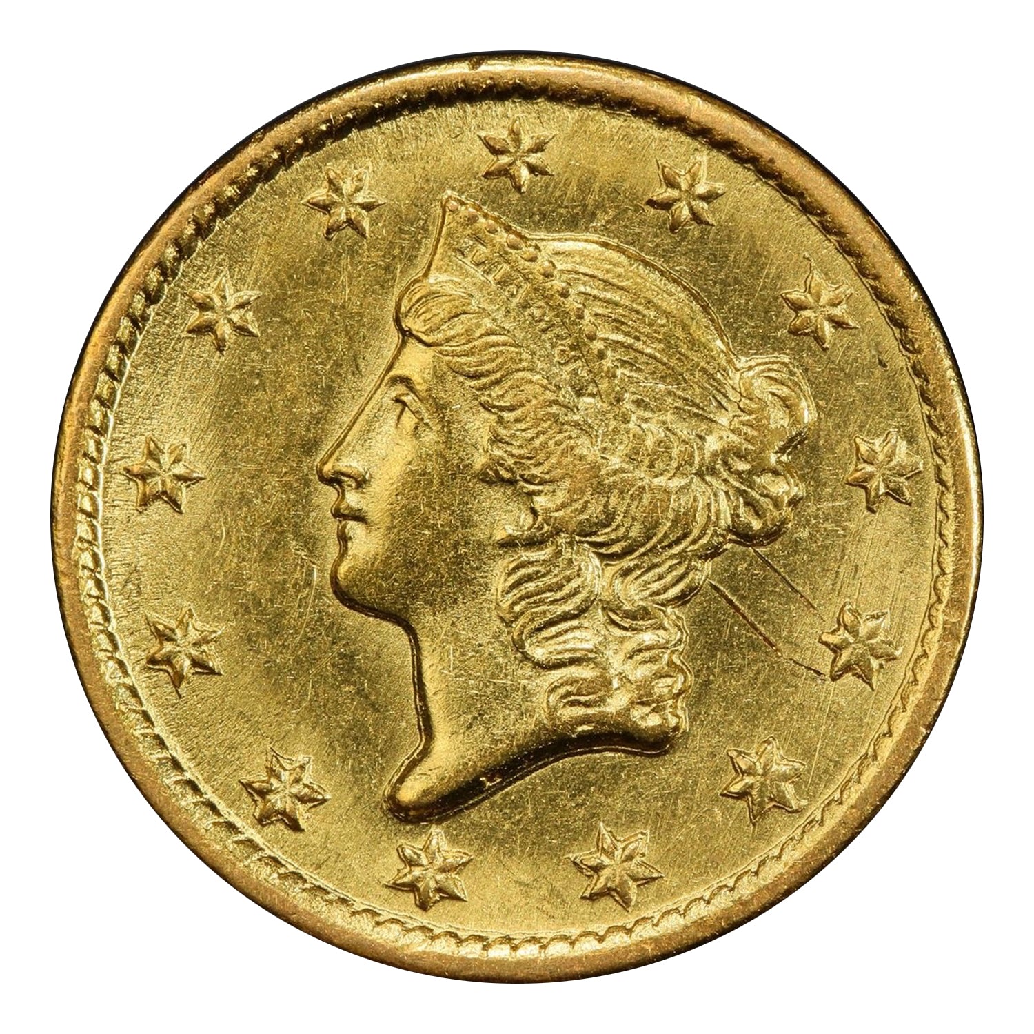 1851-C $1 Gold Liberty Head PCGS Unc Details