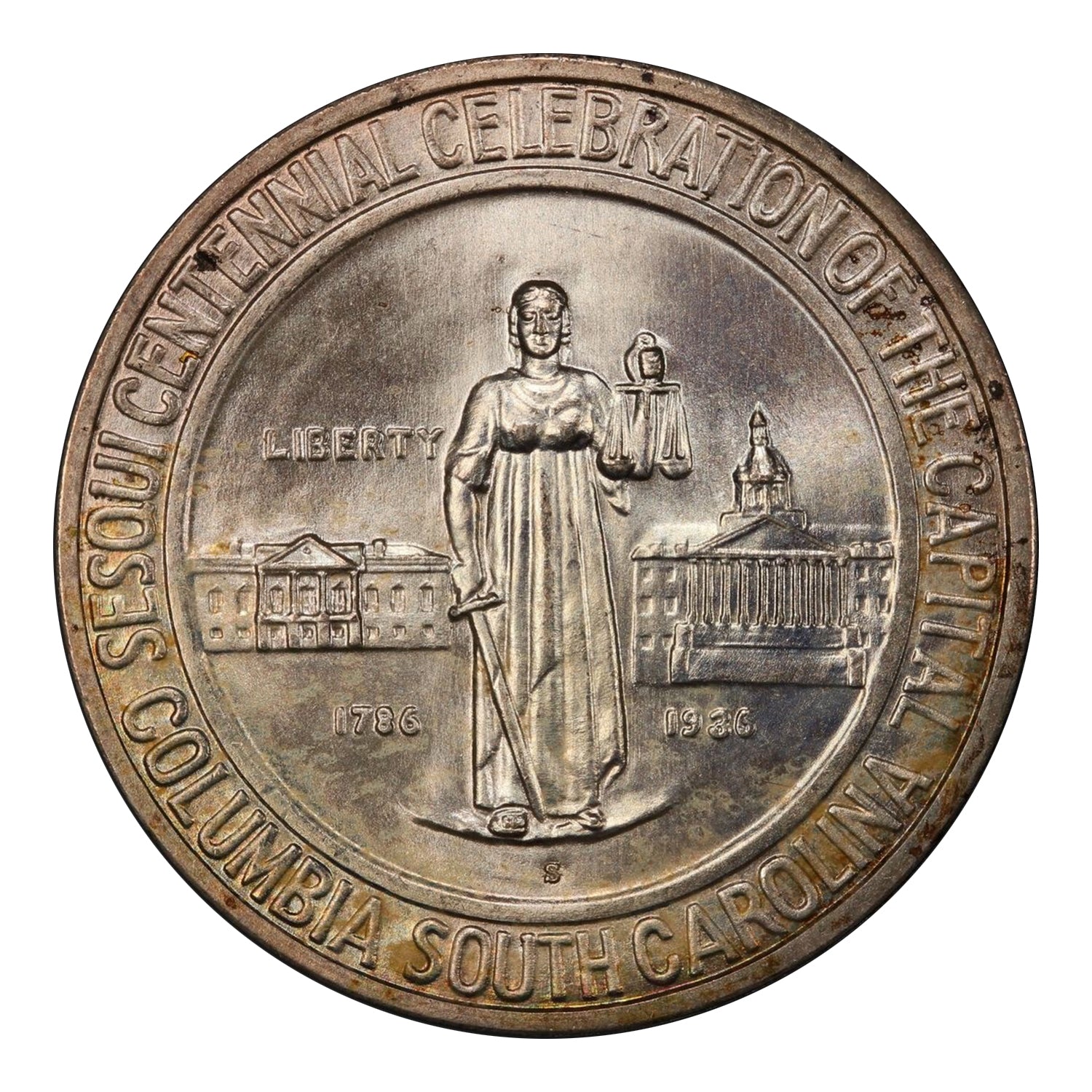 1936-S Columbia Commemorative Silver Half Dollar PCGS MS67+ CAC