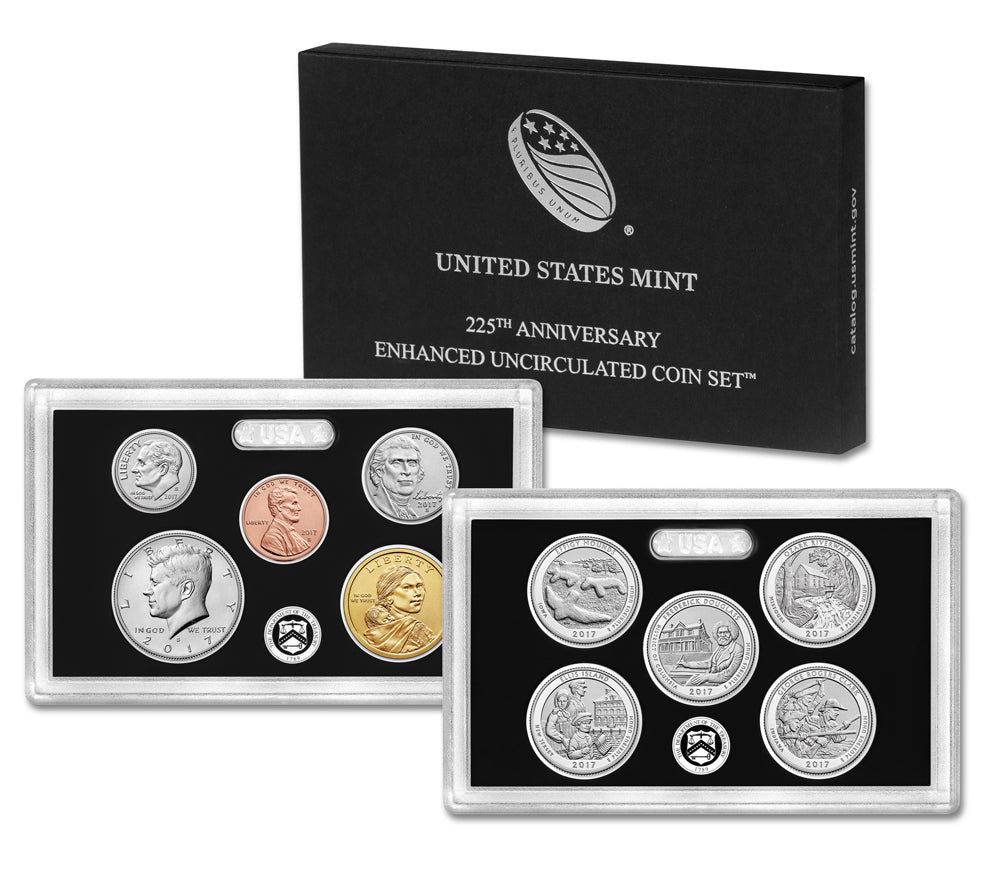 2017-S U.S. 225th Anniv. Enhanced Uncirculated Set: 10-Coin Set w/ Box & C.O.A.