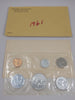 1961 U.S. Silver Proof Set, Complete 5-Coin Set, Original Packaging