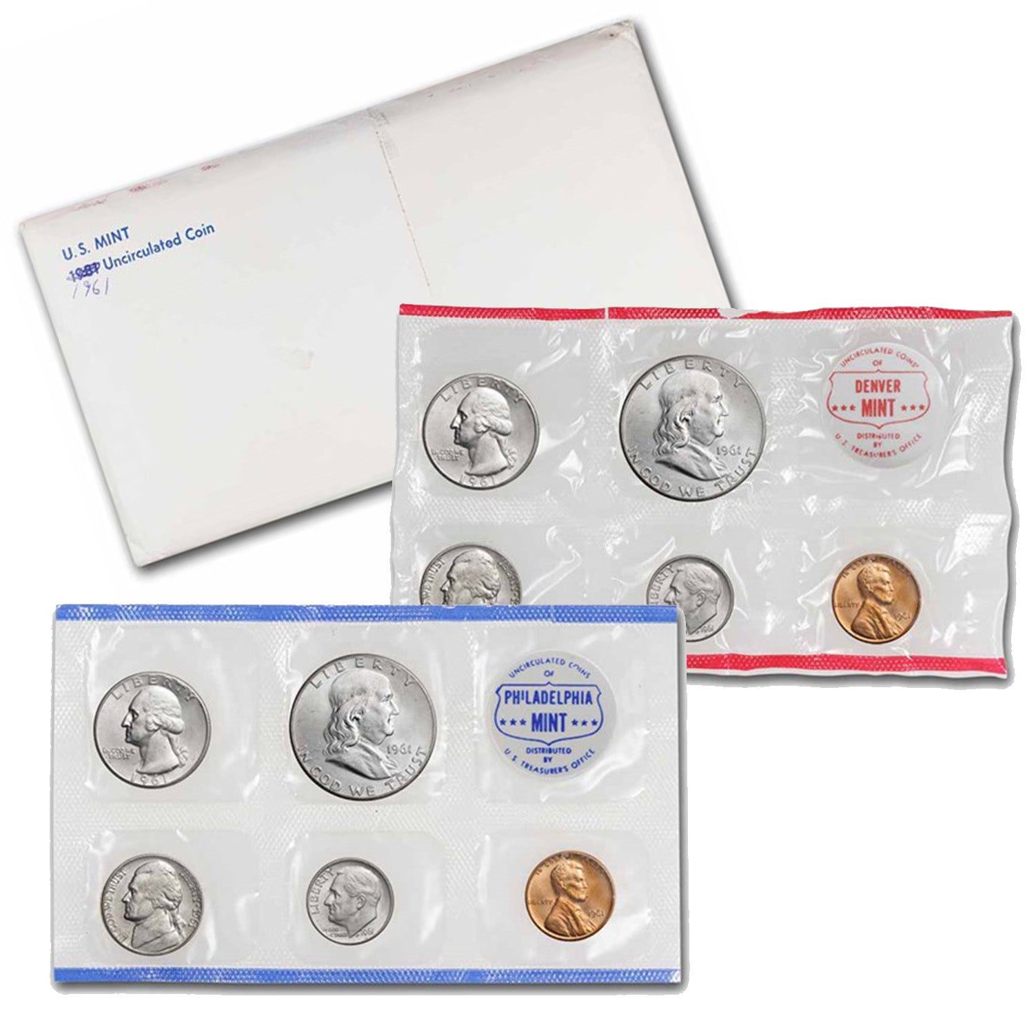 1961-P&D U.S. Uncirculated Set: 10-Coin Set in Original Packaging