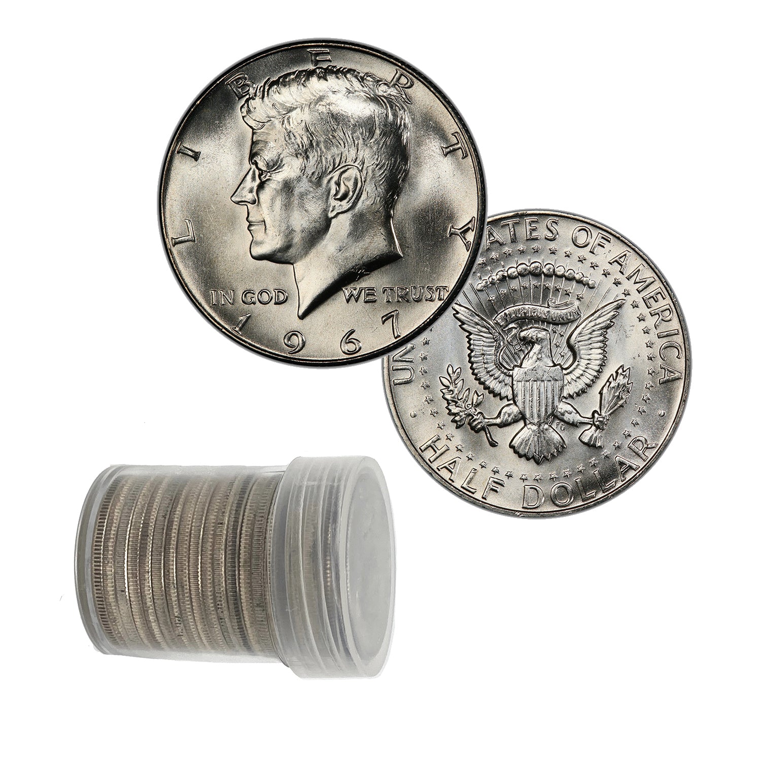 1967-P Kennedy Half Dollar Roll of 20 Mint State (40% Silver)