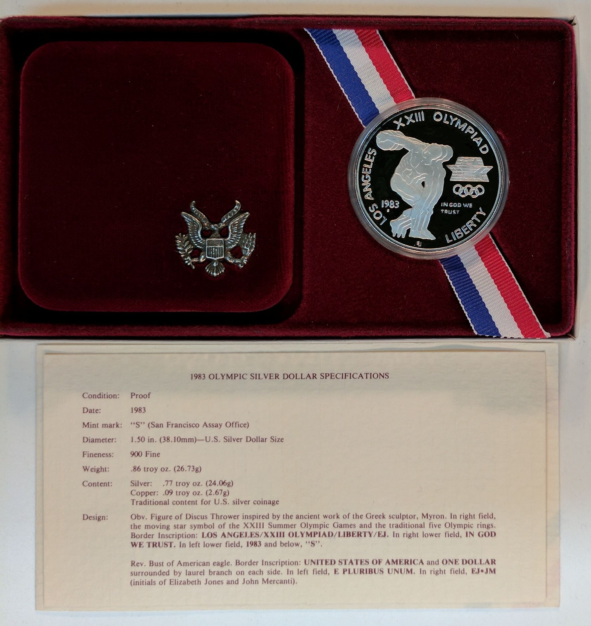 1983-S Olympic Commemorative Silver Dollar Proof