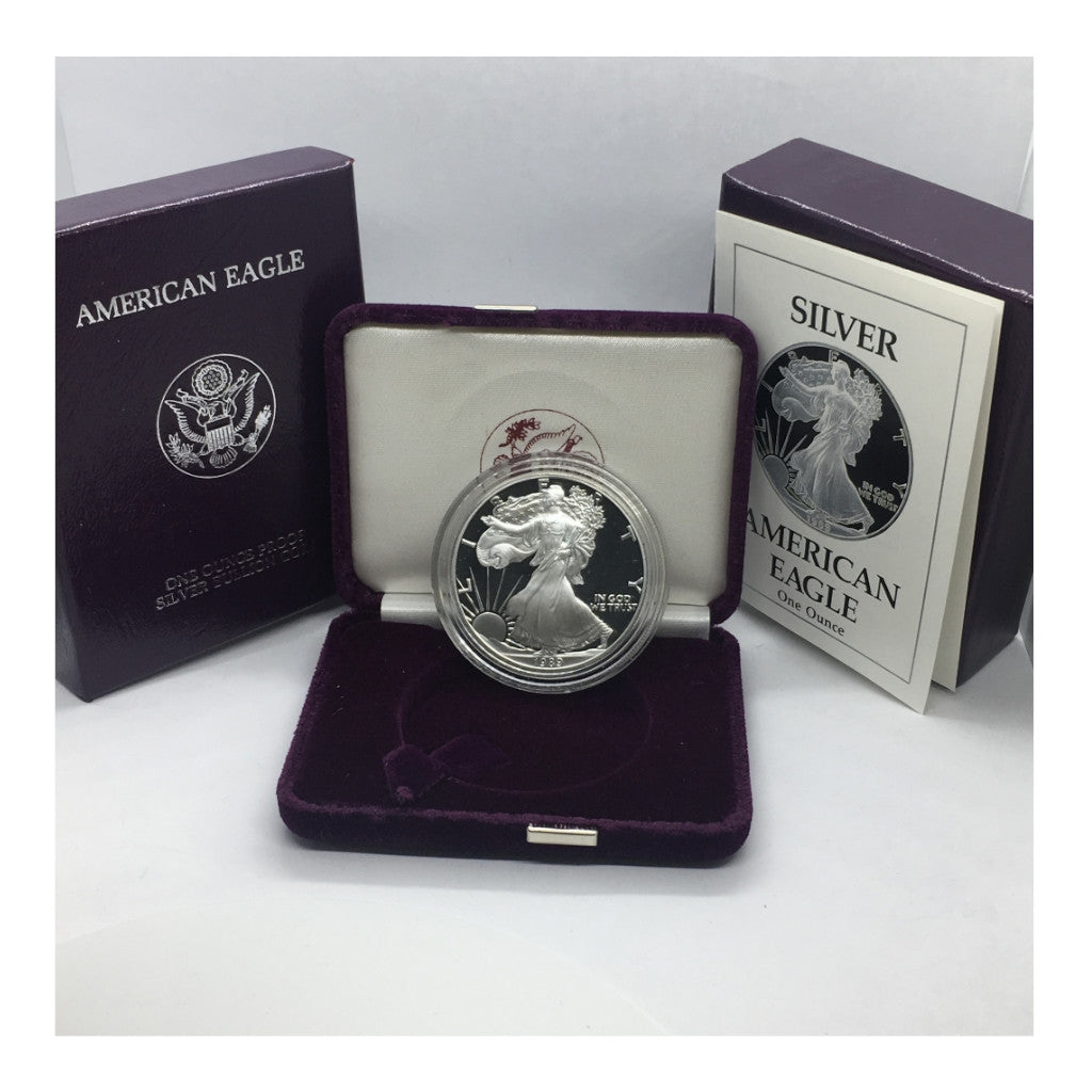 1989-S 1 oz American Silver Eagle Proof With Box and COA