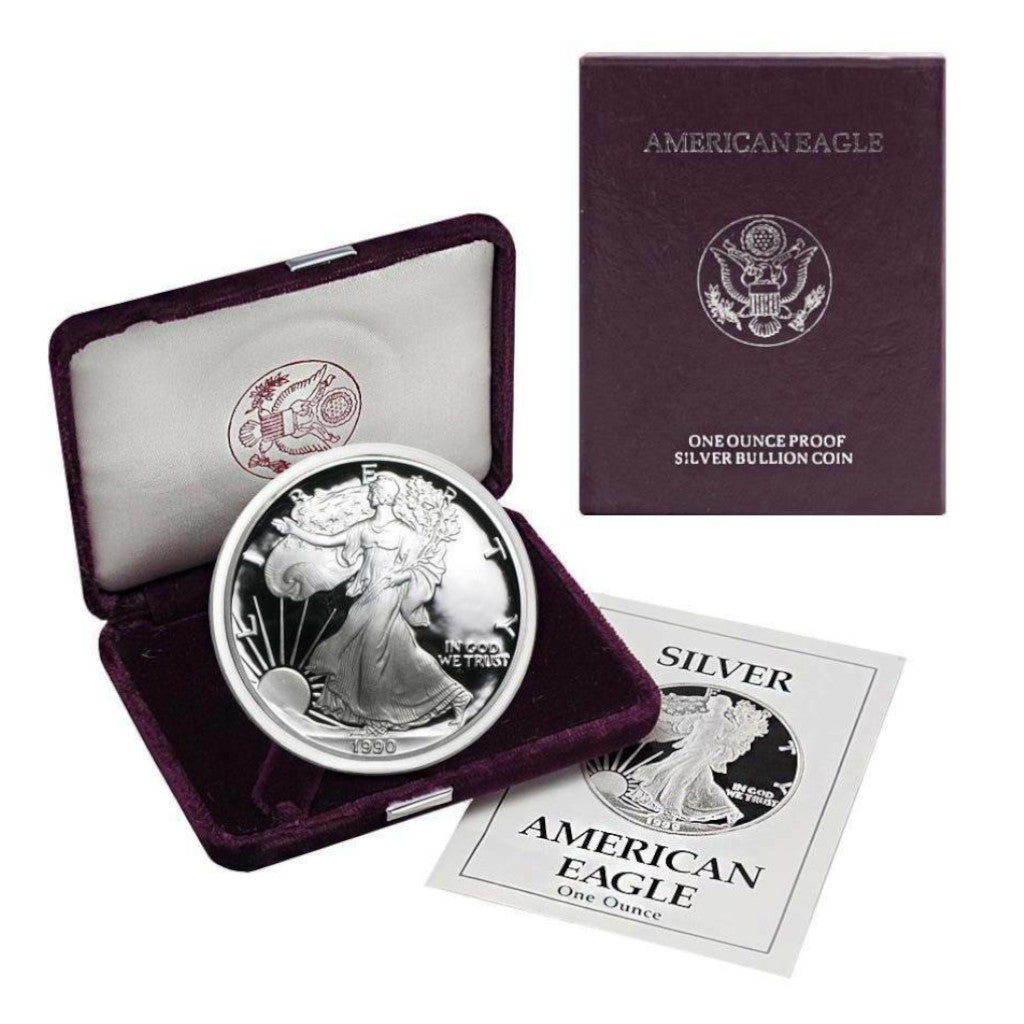 1990-S 1 oz American Silver Eagle Proof With Box and COA