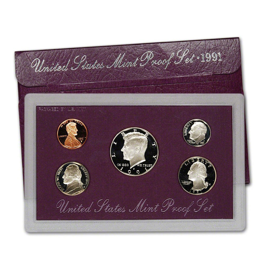 1991-S U.S. Clad Proof Set: Complete 5-Coin Set, Original Packaging