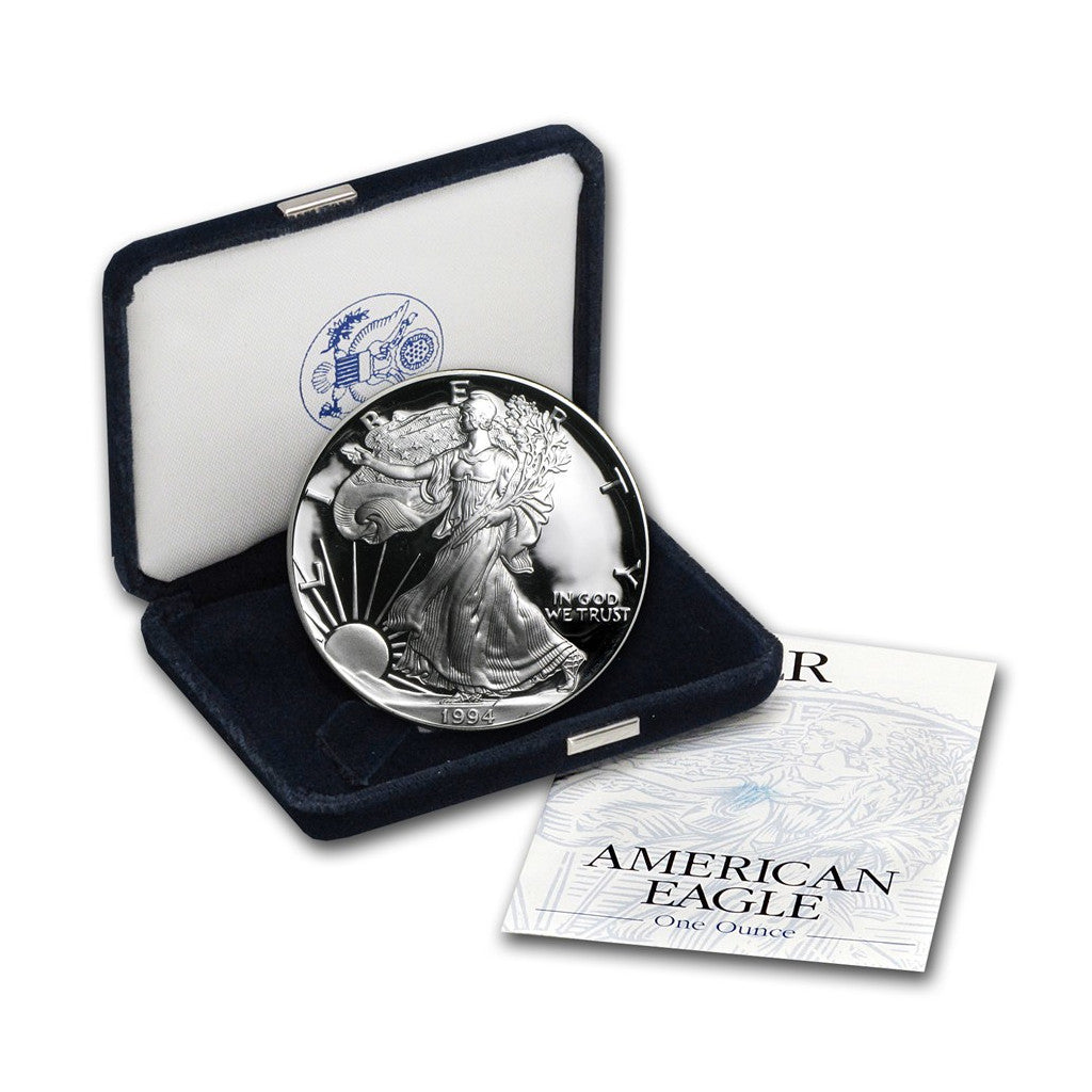 1994-P 1 oz American Silver Eagle Proof With Box and COA