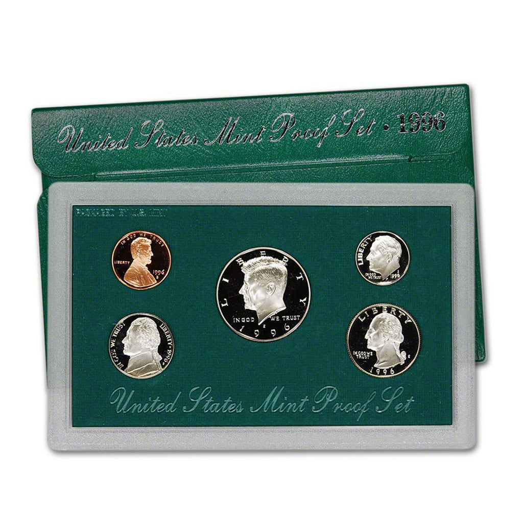 1996-S U.S. Clad Proof Set: Complete 5-Coin Set, Original Packaging