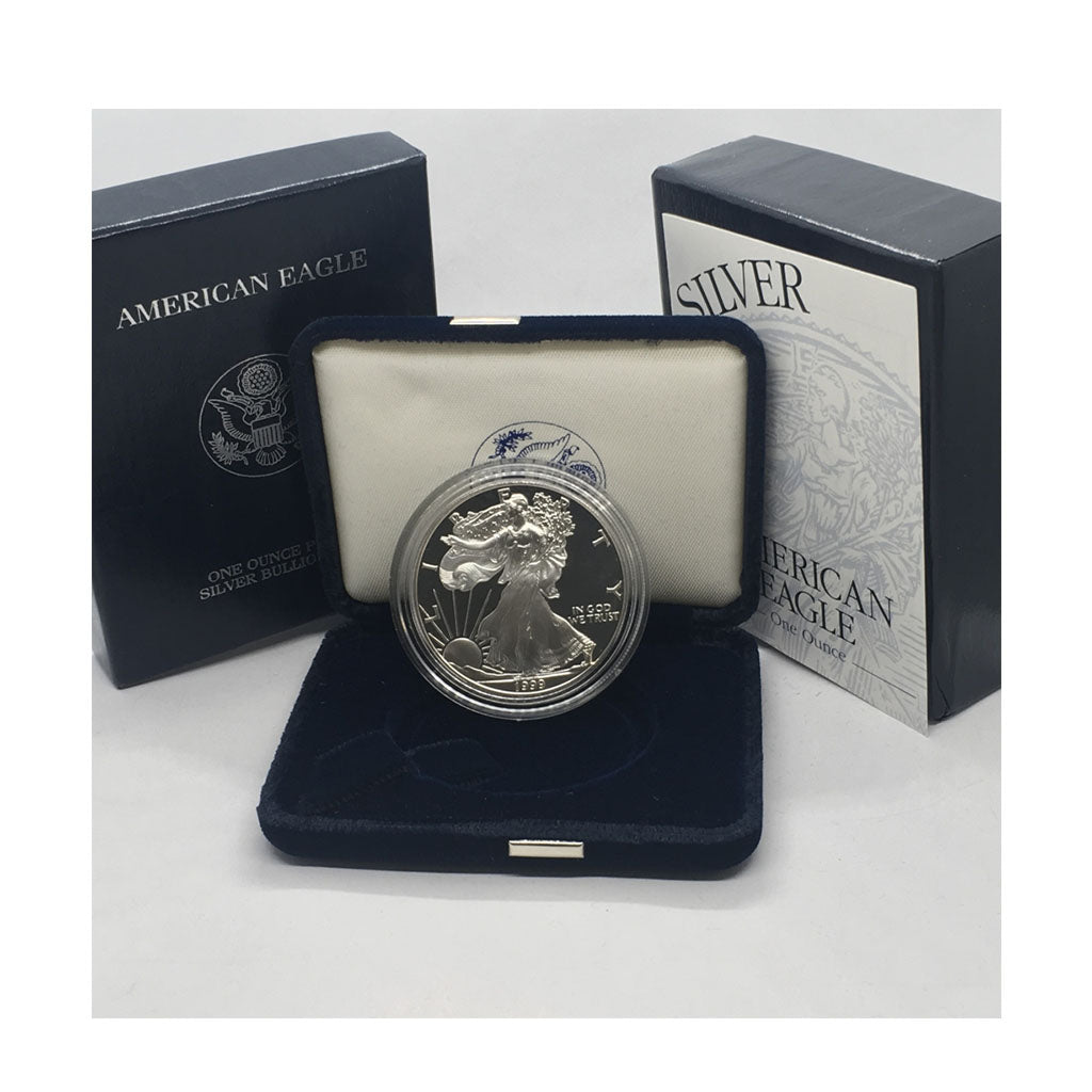 1999-P 1 oz American Silver Eagle Proof With Box and COA