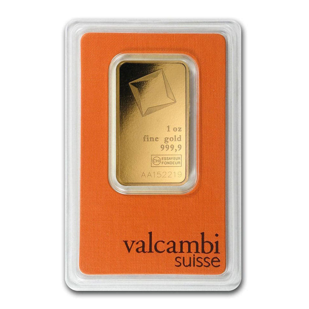 1 oz Gold Bar - Valcambi Design (Carded)