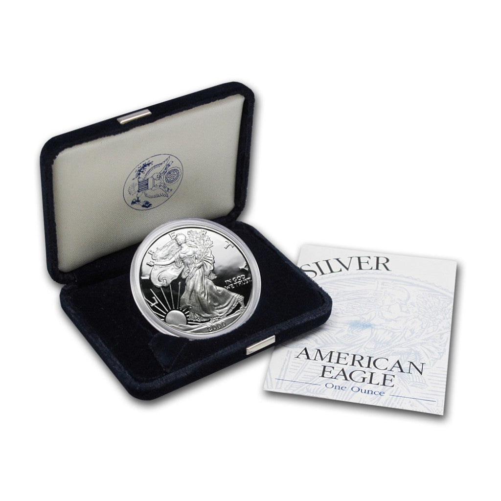 2000-P 1 oz American Silver Eagle Proof With Box and COA