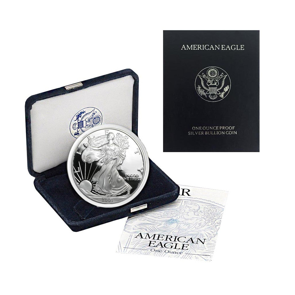 2001-W 1 oz American Silver Eagle Proof With Box and COA