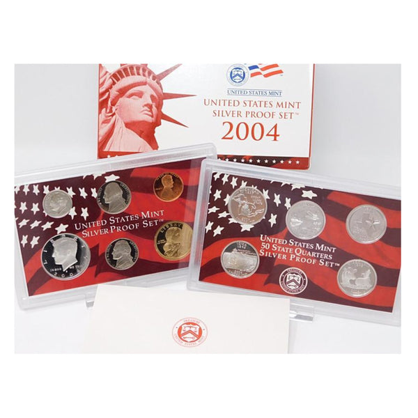 2004-S U.S. Silver Proof Set: Complete 11-Coin Set, with Box and COA