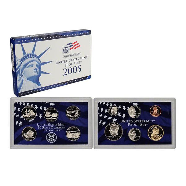 2005-S U.S. Clad Proof Set: Complete 11-Coin Set, with Box and COA