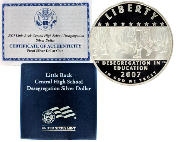 2007-P Little Rock High School Desegregation Commemorative Silver Dollar Proof