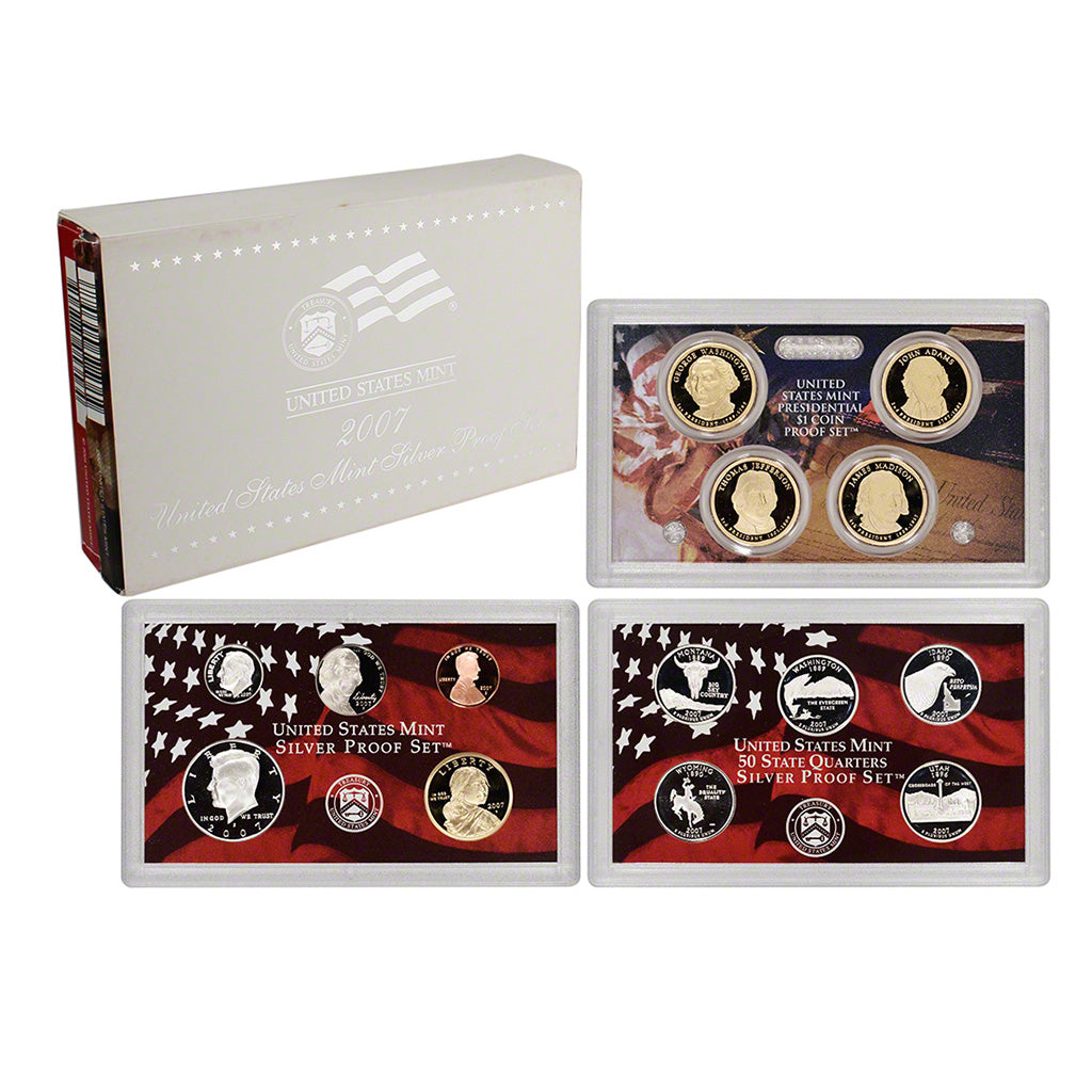 2007-S U.S. Silver Proof Set: Complete 14-Coin Set, with Box and COA