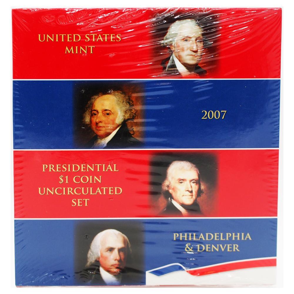2007-P&D Presidential Dollars Uncirculated Set: 8-Coin Set in Original Packaging