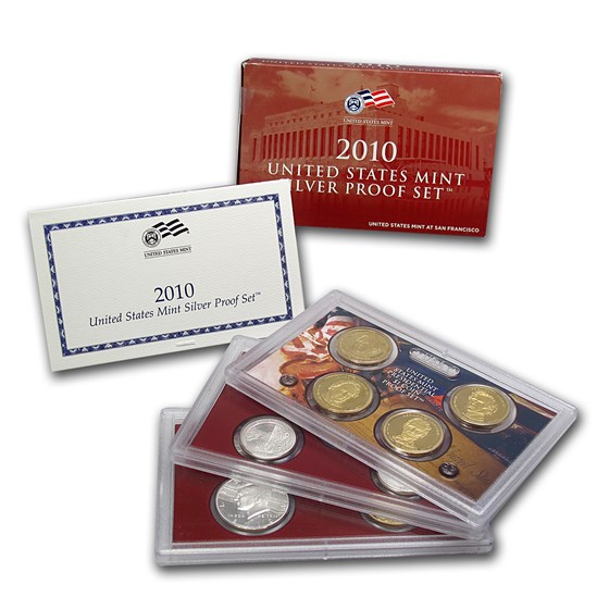 2010-S U.S. Silver Proof Set: Complete 14-Coin Set, with Box and COA