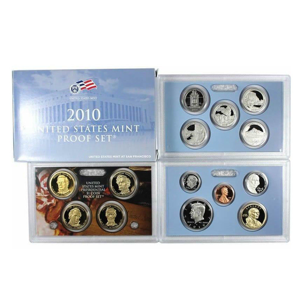 2010-S U.S. Clad Proof Set: Complete 14-Coin Set, with Box and COA