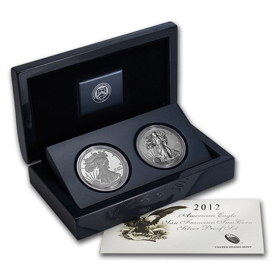 2012-S American Silver Eagle San Francisco 2 Coin Proof and Reverse Proof Set