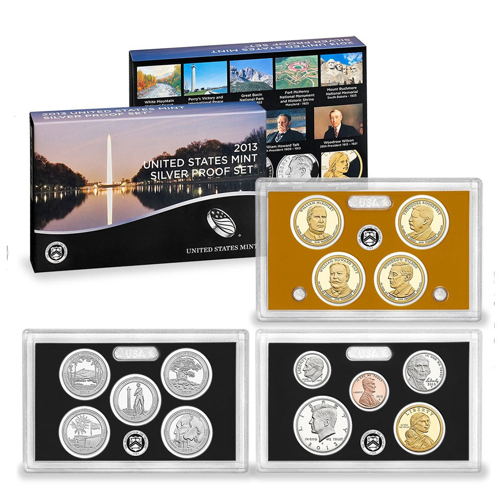 2013-S U.S. Silver Proof Set: Complete 14-Coin Set, with Box and COA