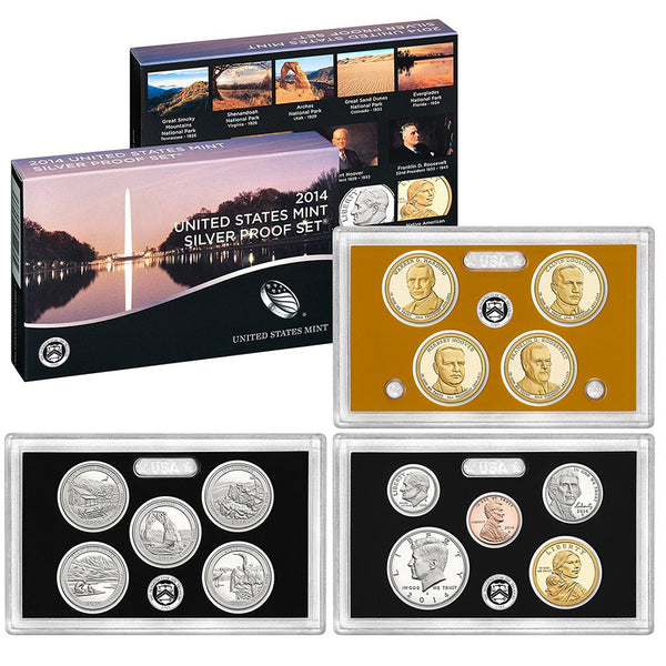 2014-S U.S. Silver Proof Set: Complete 14-Coin Set, with Box and COA